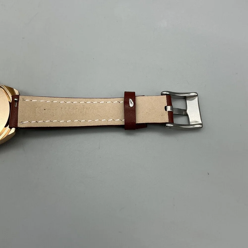 Venice Womens Watch 27mm Multicolor Floral Bezel Gold Tone Leather New Battery